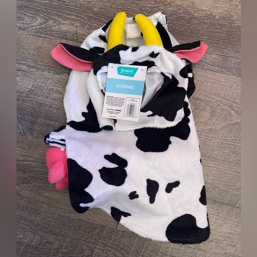 FRISCO Happy Cow Costume Size Medium Dress Up Halloween NWT Pet Apparel Clothing